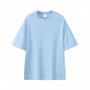 Haute qualité 100% coton impression logo personnalisé tricoté col rond à manches courtes surdimensionné plaine vierge t-shirt pour hommes - Product Image 1
