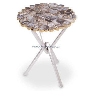 Table d'appoint moderne en métal de grande taille avec dessus en verre transparent couleur or Table basse fantaisie pour la décoration de centre de mariage de jardin à la maison - Product Image 3