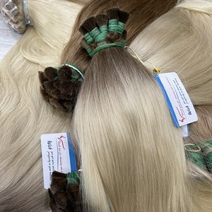 La mejor calidad, cutícula completa alineada, cabello humano Rubio eslavo ruso, trenzado de cabello a granel para salones profesionales, extensiones de cabello - Product Image 1