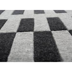 <b>Jean</b> Grey Black Hand Loom Wool Rugs Classic Geometric Jacquard Design 10mm Rectangle Hallway Room Bedside Rugs for Teens Hwl-120 - Product Image 3