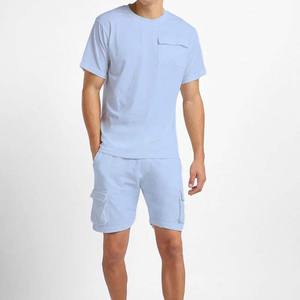 Séchage rapide haute qualité t-shirt et short ensemble hommes 2025 été nouvelle mode 100% coton décontracté Fitness porter hommes Shorts ensemble - Product Image 3