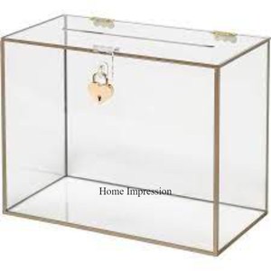 Hot Selling Cuboid Shape Metal Frame Gold Plated Transparent Clear Acrylic <b>Wedding</b> Invitation Box and Other <b>Wedding</b> <b>Accessories</b> - Product Image 5