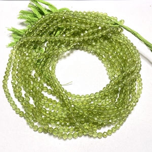Venta al por mayor ASP GEMS, cuentas facetadas de peridoto de 4mm, soporte de esfera de piedras preciosas Verdes Naturales, agujeros de taladro, hebra de 12 pulgadas para joyería - Product Image 4
