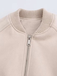 เสื้อบอมเบอร์มีซิปแขนยาวสำหรับผู้หญิงแจ็คเก็ตสตรีทแบบลำลองสำหรับฤดูใบไม้ร่วง2024 - Product Image 2