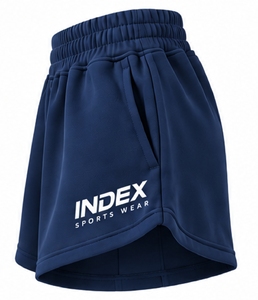 Index Sportswear <b>Women's</b> <b>Navy</b> Shorts <b>Skirt</b> High Waist Elastic Breathable Pockets Right Leg Logo Sporty Style Knitted Polyester - Product Image 4