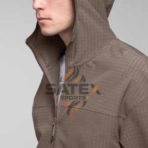 Sweat à capuche zippé pour homme 100% coton, respirant, en polaire, service OEM, haute qualité, 2 poches brodées - Product Image 5