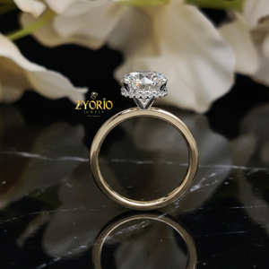 แหวนหมั้นทอง 14K ทรงกลม ประดับเพชรเม็ดเดี่ยว ดีไซน์คลาสสิก สวยสง่า - Product Image 6