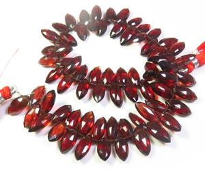 Perles de pierres précieuses de grenat de Mozambique naturel de haute qualité 10-12mm marquise rouge africaine coupe à facettes 9 "brin pour la fabrication de bijoux à bricoler soi-même - Product Image 6