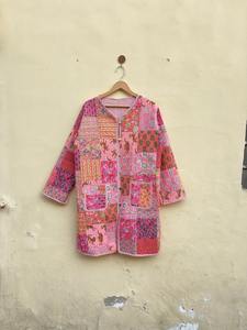 Chaquetas acolchadas de retazos de algodón Floral estilo bohemio Otoño Invierno chaqueta abrigo Streetwear Boho acolchado chaqueta Reversible - Product Image 4