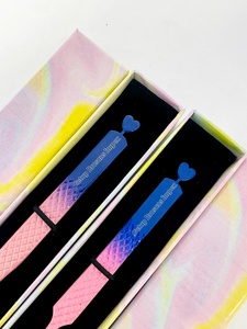 Alta calidad, volumen ruso, revestimiento en polvo de doble Color, lado trasero recto, recorte de corazón, pinzas de extensión de pestañas, herramientas de belleza - Product Image 6