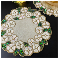Napperon en perles de verre Alibaba fait main 12x12, chemin de table brodé décoratif, moderne, luxueux, écologique, personnalisable pour mariage et fête