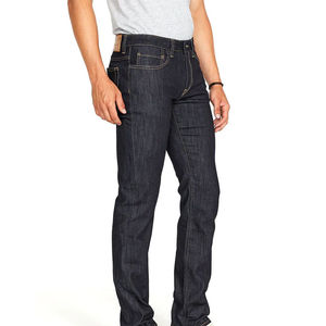 Bleu foncé Denim régulier coton Jeans hommes Streetwear Jean pantalon pour hommes décontracté jean droit mince prix raisonnable de haute qualité - Product Image 3