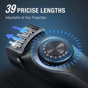 Tondeuse à barbe et à moustache électrique sans fil rechargeable par USB pour hommes avec lame en céramique à réglage de précision - Cadeau - Product Image 5