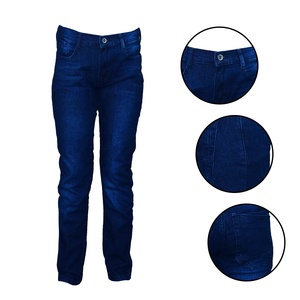Pantalon en jean bleu pour homme, coupe droite, taille mi-haute, en coton extensible, décontracté, personnalisable OEM - Product Image 6