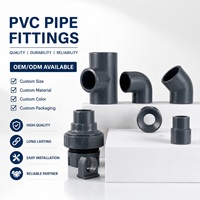 Raccords de tuyauterie PVC à colle haute pression à bon prix, OEM ODM 20-110MM PN16, Extrusion GB UPVC, Moulage et découpe noirs