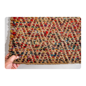 Tapis de jute tissé à la main naturel multicolore en peluche écologique chambre salon durable décor de sol pour la maison - Product Image 3