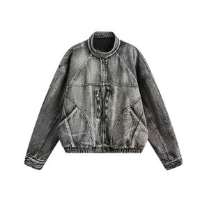 Veste en jean réversible 100% coton, qualité supérieure, style vintage classique, streetwear décontracté, mode durable, hip hop, logo sur le devant - Product Image 1