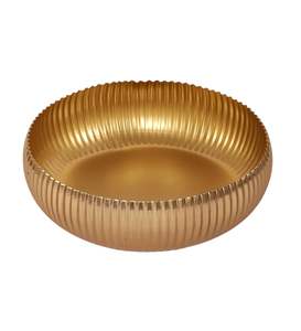 <b>Rounded</b> Metal Decorative Urli Bowl Bowl for <b>Candle</b> Flowers Housewarming Gifts Home Decor Items Flower Decoration - Product Image 2