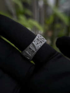 Luxury Iced Out Initial Letter E <b>Ring</b> VVS Moissanite Diamond 925 Silver Pavé Hip Hop <b>Statement</b> <b>Ring</b> - Product Image 4