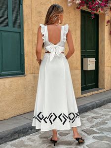 Ensemble long décontracté 2 pièces pour femme, haut court en mousseline 100 % coton, confortable, service OEM, vente en gros Inde - Product Image 5