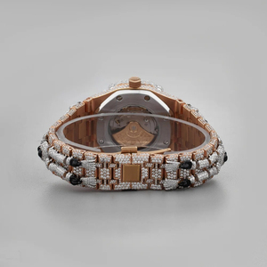 Magnifique conception de crâne Hip Hop personnaliser la montre mécanique glacée ronde taille brillante VVS clarté diamants de laboratoire pour hommes - Product Image 4