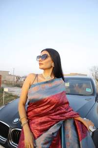 Adult Evergreen Design New Arrival Elegance Dressing Trend Silk Saree With <b>Blouse</b> With Copper Zari Weaving Work Wholesale Rate - Product Image 5