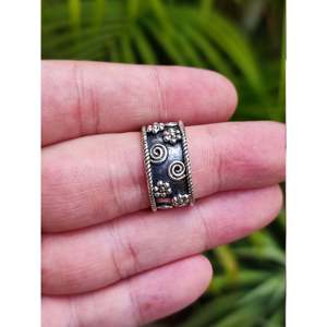 Anillo de Plata de Ley 925 Hecho a Mano con Diseño de Flor, Estilo Boho, Anillo Grueso para Pulgar, Chapado en Oro de 18K, Joyería de Diseñadores Artesanales, Regalo para Mujer - Product Image 4