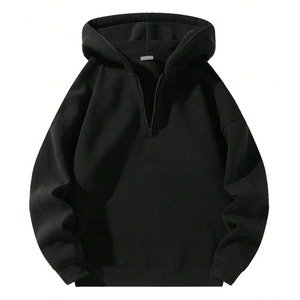 Quarter Zip Men's Y2k Hoodies Otoño e invierno Color sólido American Casual Sudadera de manga larga Retro Hoodies Men Streetwear - Product Image 3
