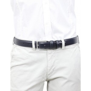 Cintura da uomo artigianale italiana di lusso di alta qualità in elegante pelle di mucca blu classica 3 cm per lunghezza di esportazione 105-130 cm OEM - Product Image 2