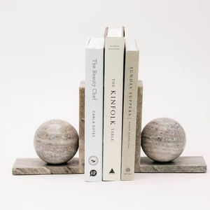 Porte-livres en marbre de luxe personnalisable, construction en pierre solide offrant un soutien durable et un attrait décoratif élégant - Product Image 1