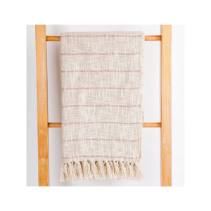 Jeté de lit réversible en acrylique gaufré 60x80 pouces avec franges, conçu pour les acheteurs recherchant la durabilité et la longue durée de vie des articles de décoration intérieure - Product Image 4