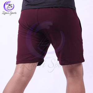 Buen proveedor Color granate con bolsillo lateral Hecho en Pakistán Material ligero suave al tacto Hombres Ropa exterior Gimnasio Pantalones cortos de entrenamiento - Product Image 2