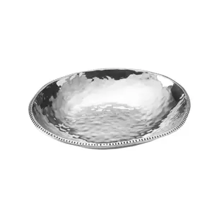 Tazón de Metal Profundo Hecho a Mano de Lujo, Decoración de Diseño de Tendencia, Tazón de Metal de Tendencia para Eventos Gastronómicos, Exportaciones Zahid, Uso Seguro para Fiestas, Plateado - Product Image 1