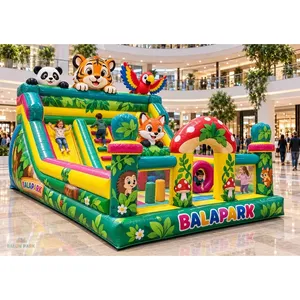 Grand parc de jeux gonflable extérieur sur le thème de la forêt avec toboggan par Balapark - Product Image 3