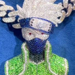 Collar con Colgante de Oro Rosa con Moissanita VVS que Pasa la Prueba del Diamante, Estilo Hip Hop, Engaste de Bisel, para Mujer Cristiana, Certificado IGI - Product Image 1