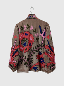 เสื้อแจ็คเก็ตปักลายกระบองเพชร คอจีน ทรงบ็อกซี่ ไซส์พลัส สำหรับฤดูใบไม้ผลิ ผ้าฝ้าย สำหรับผู้หญิงไซส์พลัส - Product Image 4