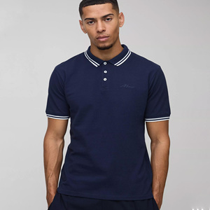 Nuevas Camisetas Polo Azules de Moda para Hombre, Personalizadas con Logotipo Bordado, Ropa Urbana, Camisetas Polo de Algodón para Golf y Uso Casual - Product Image 1
