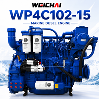 Motor Marino Original Weichai WP4C102-15 de 75KW, 1500RPM, Turboalimentado, Interenfriado, Diésel de 4 Tiempos para Embarcaciones