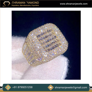 Anillo de Boda de Plata de Ley 925 Chapado en Oro con Diamante Moissanite de Corte Brillante Original, Anillo de Lujo para Hombre con Engaste de Puntas, Estilo Hiphop - Product Image 6