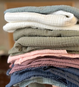 Venta al por mayor tela de algodón muselina orgánica 40 '' / 101cm Extra ancho doble gasa de algodón tela natural para mantas ropa camisas - Product Image 2