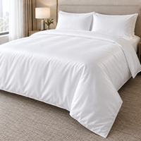 Ensemble de housse de couette King Size 100% coton 220x240+20 cm 300TC blanc avec broderie, qualité hôtelière pour la maison
