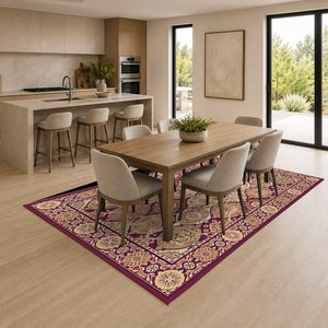 RUGS DEPOT LXDP-0348 Wholesale Red Burgundy Modern Vintage Digital Printed Machine Washable Chenille Area Rug Non <b>Slip</b> - Product Image 4