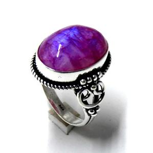 Elegante y único anillo de Plata de Ley 925 con piedra lunar Rosa Anillo de uso diario para mujer para bodas Estilo clásico - Product Image 4