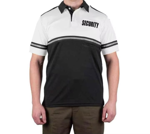 Polos uniformes de sécurité personnalisés Polos deux tons à vélo de patrouille haute visibilité pour hommes Rayures réfléchissantes Poche zippée Confort de sécurité BFI - Product Image 5