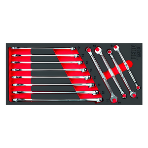 Jeu de clés à douille combinées bicolores assorties Usag, 12 pièces - Product Image 2