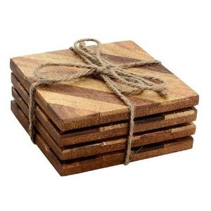 Posavasos BEAUT Venta caliente Tabla de queso SBH Posavasos de madera Respetuoso con el medio ambiente Grabado personalizado Posavasos de madera de acacia de nogal Taza de té - Product Image 1