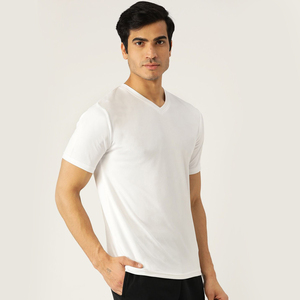 Camiseta de manga corta con cuello en V para hombre, peso ligero, letras bordadas Vintage, corte relajado, cuello en V, Top de verano RTS - Product Image 4