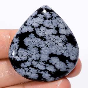 100% Natural Snowflake <b>Obsidian</b> Pear Shape Cabochon Amazing Top Grade Quality 100% Natural Loose Gemstone For Making <b>Jewelry</b> OEM - Product Image 2