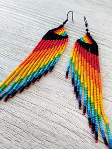 Colorful Bohemian Elegant <b>Tassel</b> <b>Earrings</b> Handmade Long Drop <b>Earrings</b> for Ladies Hot Sale Fashion Accessory - Product Image 6