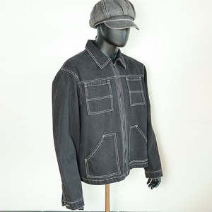 Doger personnalisé surdimensionné lourd vierge manteau uni mode luxe Jean Denim veste 14Oz brut Vintage usine Denim veste hommes - Product Image 2